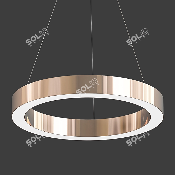 Elegant Bronze Ribbon Chandelier 3D model image 1