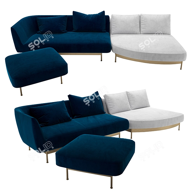 Wittmann ANDES Sofa: Chic and Comfy 3D model image 1