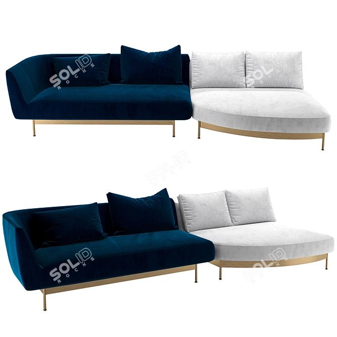 Wittmann ANDES Sofa: Chic and Comfy 3D model image 4
