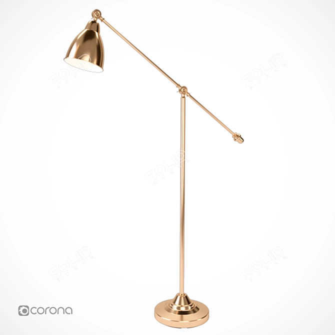 Stylish Barometer Lamp in Yellow 3D model image 1