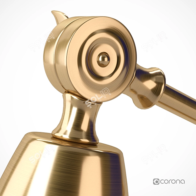 Stylish Barometer Lamp in Yellow 3D model image 2