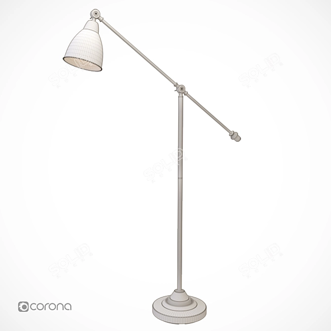 Stylish Barometer Lamp in Yellow 3D model image 3