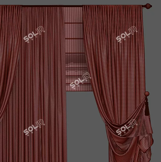 808 Curtain: Expertly Crafted Design 3D model image 3