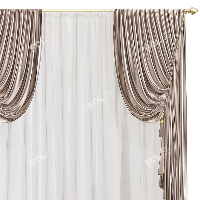 Revamped Curtain with Enhanced Design 3D model image 2