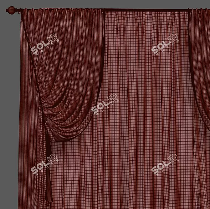 Revamped Curtain with Enhanced Design 3D model image 3