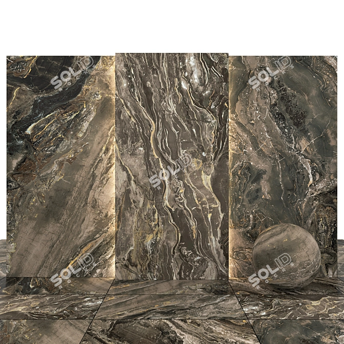 Arabesque Dream Marble: Elegant, Glossy, Versatile 3D model image 2