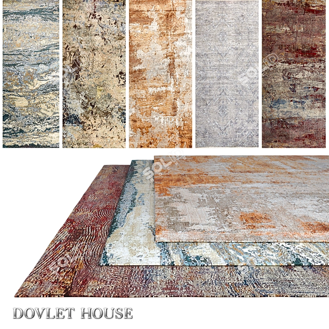 DOVLET HOUSE Carpets - 5 Piece Set 3D model image 1