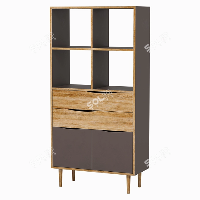 Sleek and Versatile Rack - 90x180x40 cm 3D model image 1