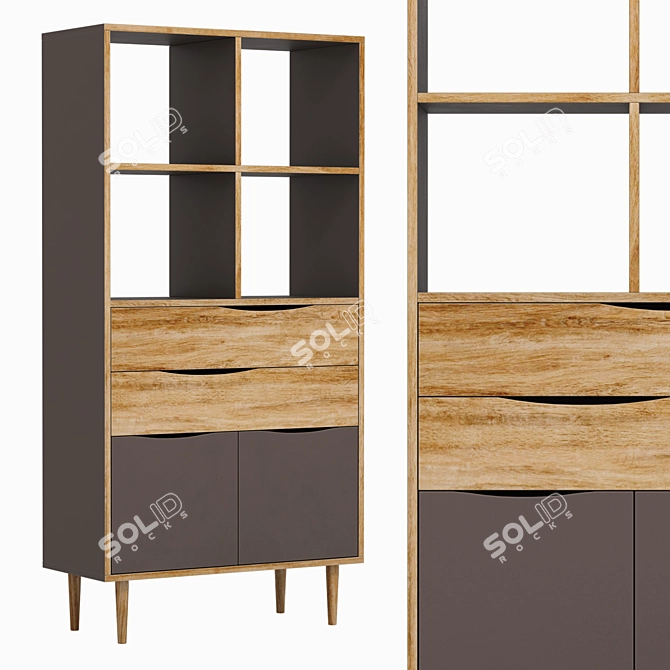 Sleek and Versatile Rack - 90x180x40 cm 3D model image 2