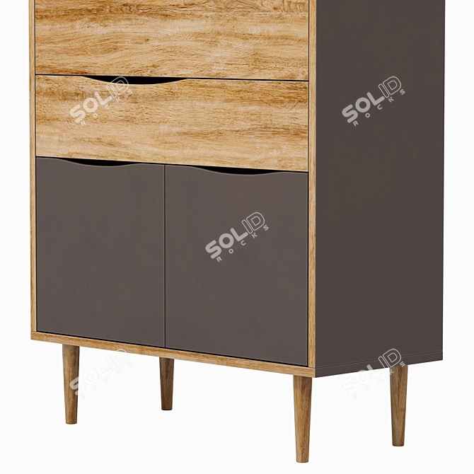 Sleek and Versatile Rack - 90x180x40 cm 3D model image 3