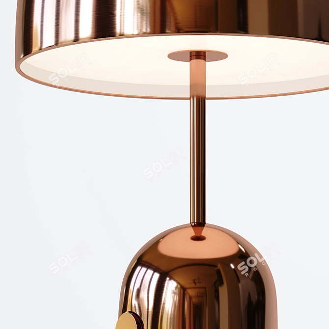 Industrial Copper and Chrome Ocaro Table 3D model image 4