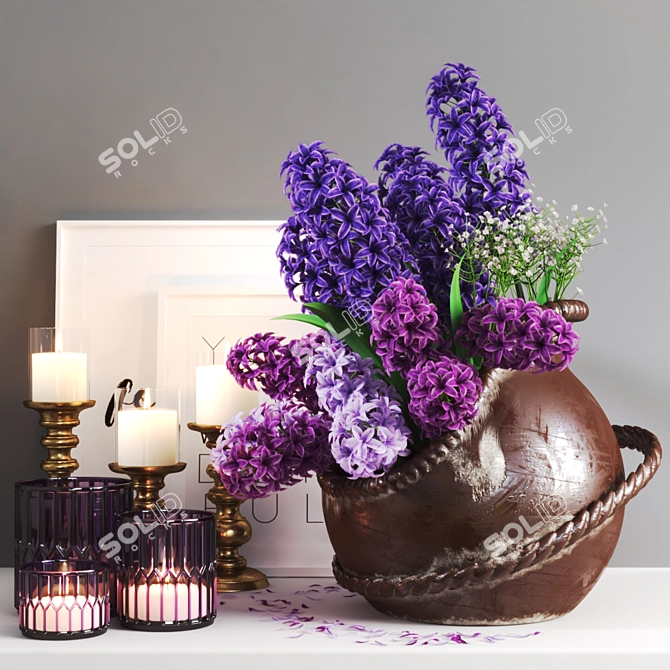 Elegant Hyacinth Sculpture 3D model image 1