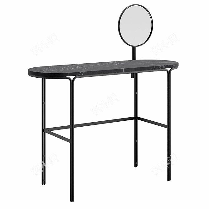 Marble and Metal Vanity Table 3D model image 1