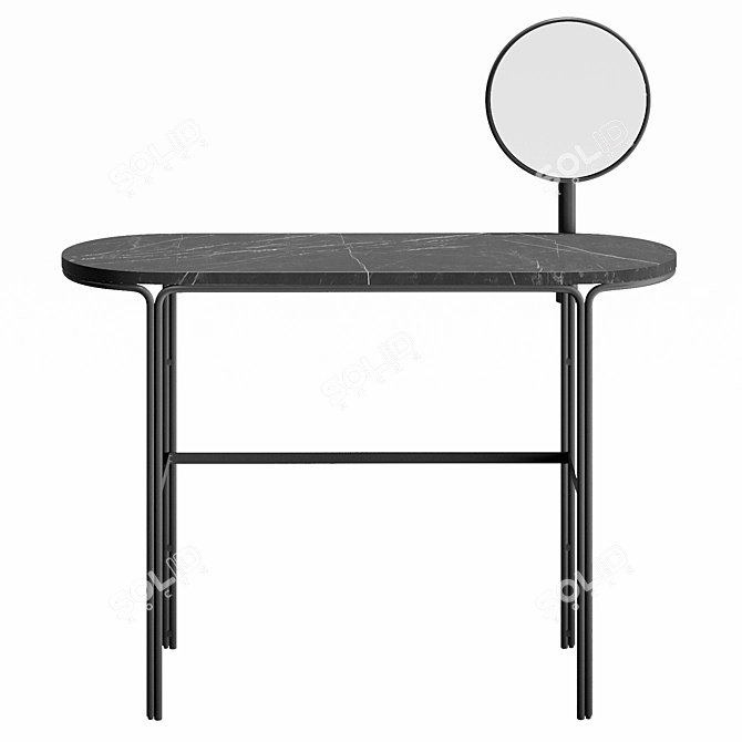 Marble and Metal Vanity Table 3D model image 2