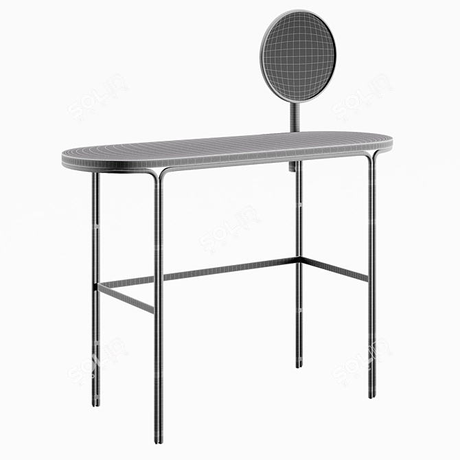 Marble and Metal Vanity Table 3D model image 3