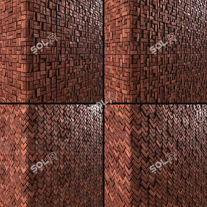 Seamless Brick PBR Materials 3D model image 2