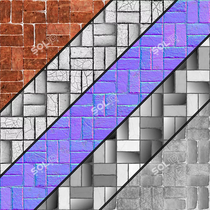 Seamless Brick PBR Materials 3D model image 5