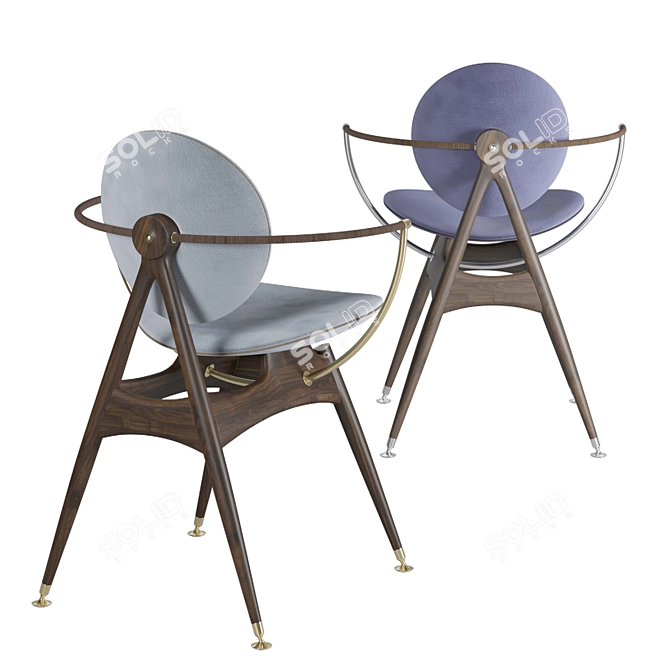 Modern Circle Dining Chair 3D model image 2