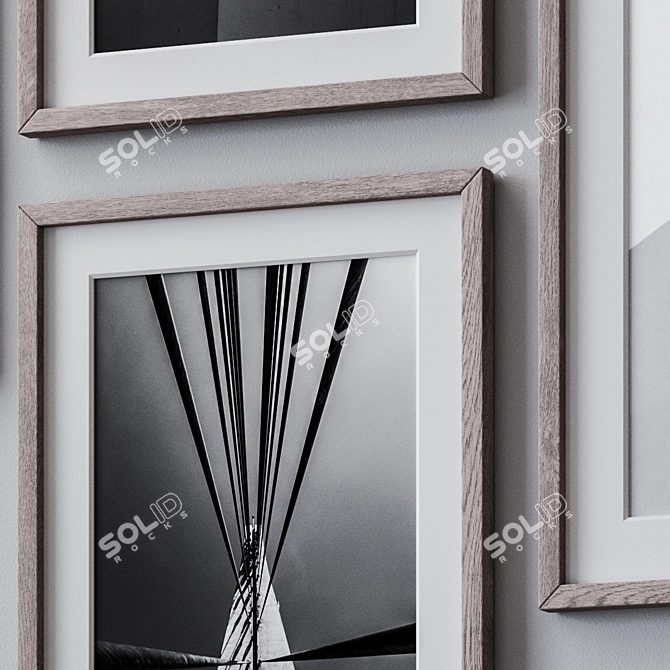 Versatile Photo Frames Set - 4 Colors, Multiple Sizes 3D model image 2