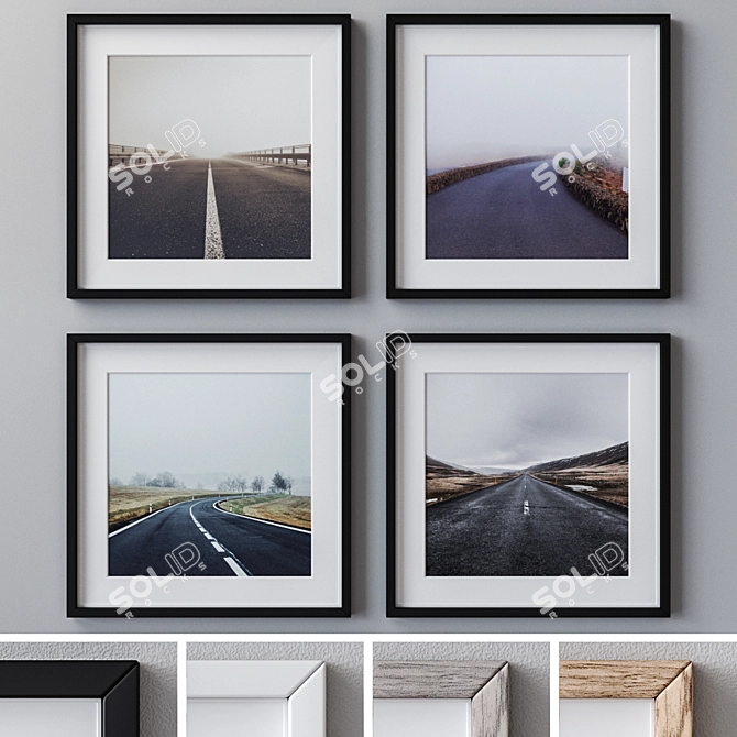 Multi-Colored Photo Frames Set 3D model image 1