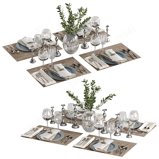 Sleek Table Setting 2014 3D model image 3