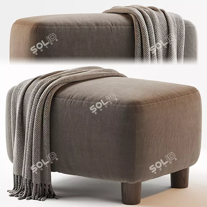 Cozy Teddy Club Ottoman 3D model image 1