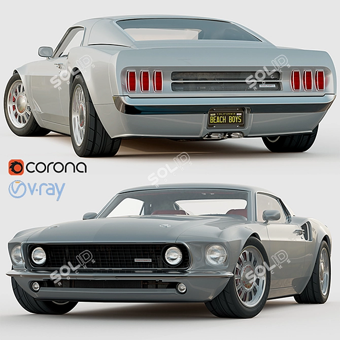 Revolutionary Ford Mustang Mach 40 3D model image 1