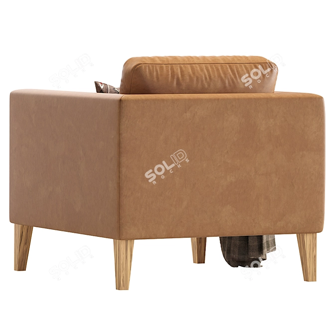 Elegance Leather Armchair: Stylish Prostoria Design 3D model image 2