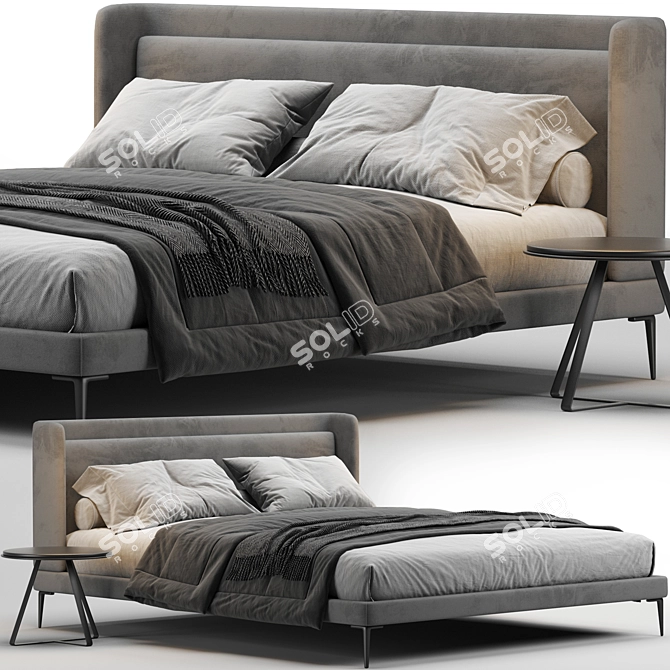 Modern Minimalist BoConcept Austin Bed 3D model image 1