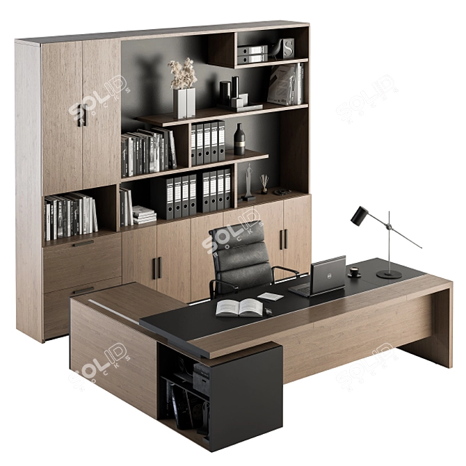 Executive Office Furniture Set 3D model image 1