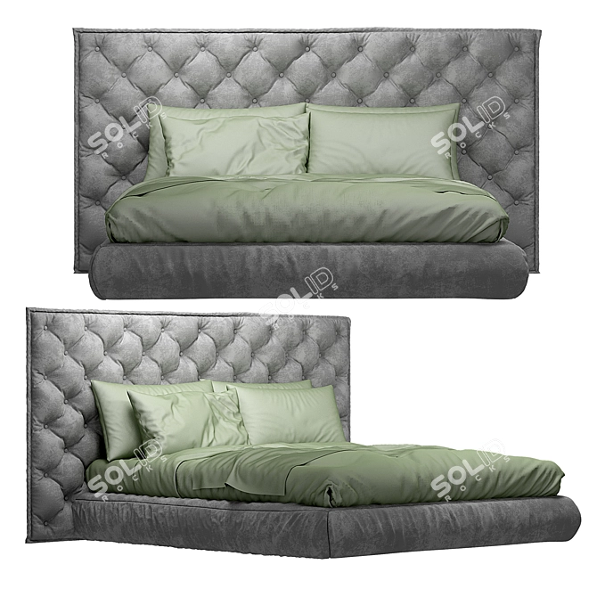 Lunar Comfort: Bonaldo Full Moon Bed 3D model image 1