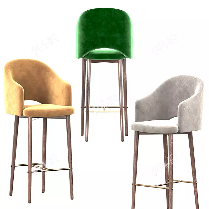 Modern Deephouse Bar Chair 3D model image 2
