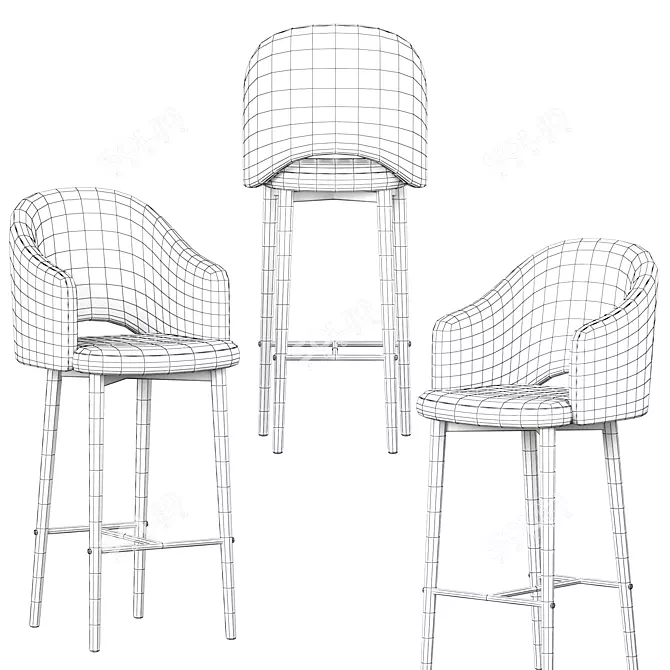 Modern Deephouse Bar Chair 3D model image 3