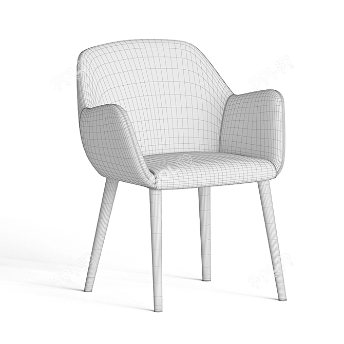 Kesy Dining Armchair: Sleek Design, High Quality 3D model image 5