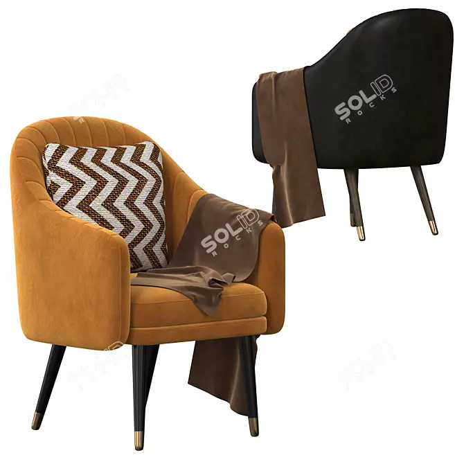 Sleek Deephouse Armchair 3D model image 4