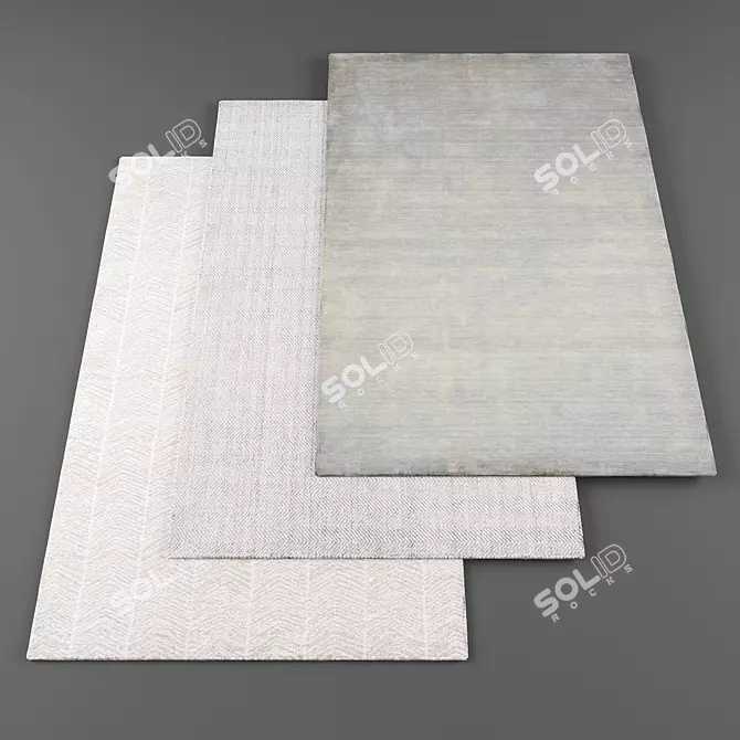 High-Res Modern Rugs Set 3D model image 1