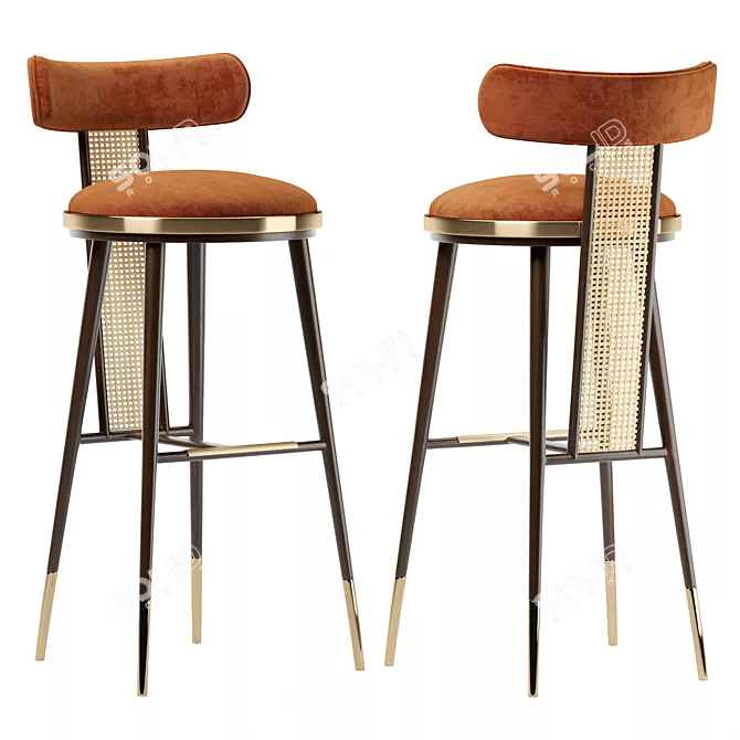 BLAKEY Bar Chair: Stylish and Comfortable 3D model image 1