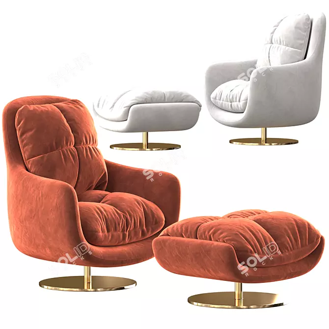 Sophia Swivel Armchair: Stylish and Comfortable Home Furniture 3D model image 1