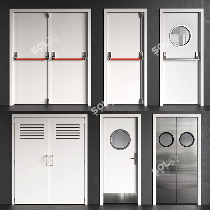 High-Tech Pivot Point Doors 3D model image 1