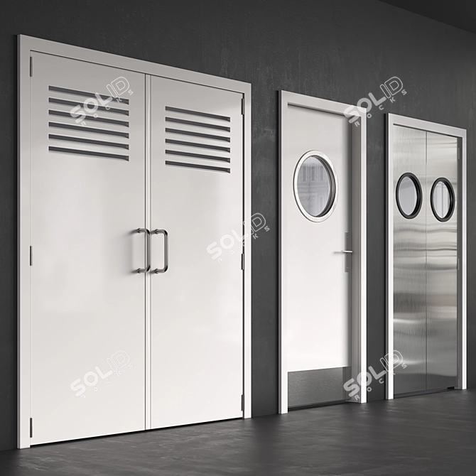 High-Tech Pivot Point Doors 3D model image 2