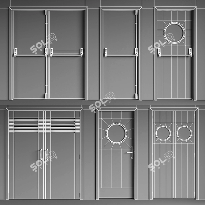 High-Tech Pivot Point Doors 3D model image 4