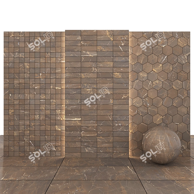 Sorrento Marble Collection: Stunning Textured Tiles 3D model image 3