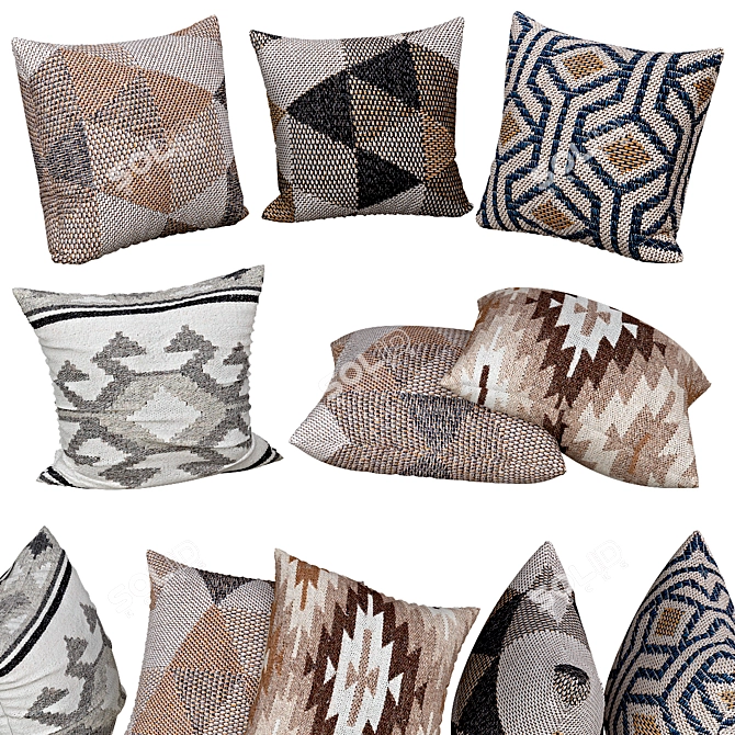 Cozy Chic Decorative Pillows 3D model image 1