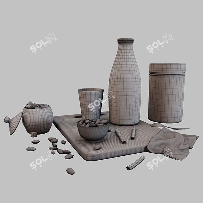 Modern Tableware Set 3D model image 3