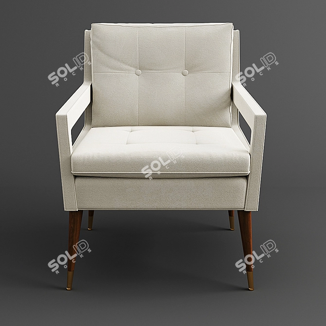 Luxe Morris Tufted Chair 3D model image 2