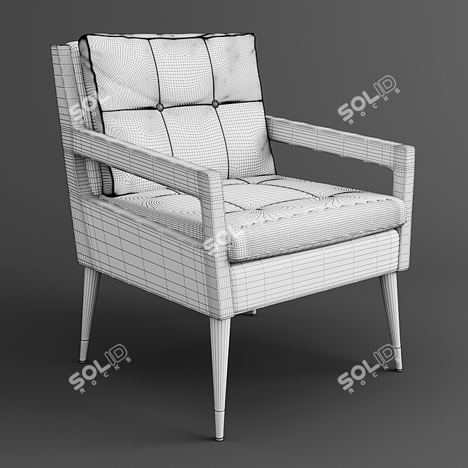 Luxe Morris Tufted Chair 3D model image 4