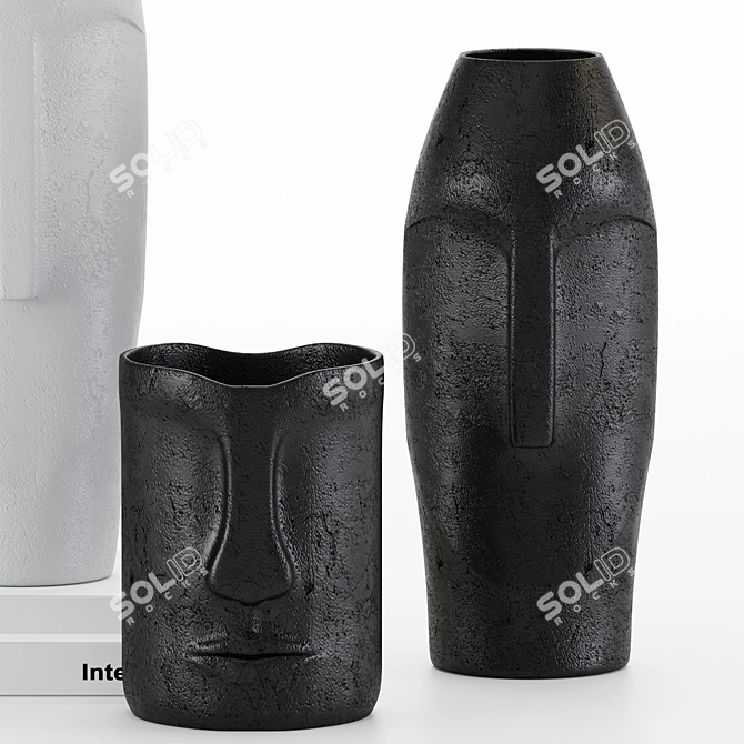 Elegant Ceramic Decor Set 3D model image 4
