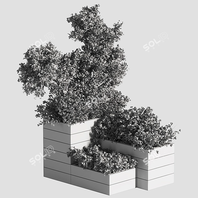 Outdoor Tree Plant Box Set: Versatile & Stylish 3D model image 4