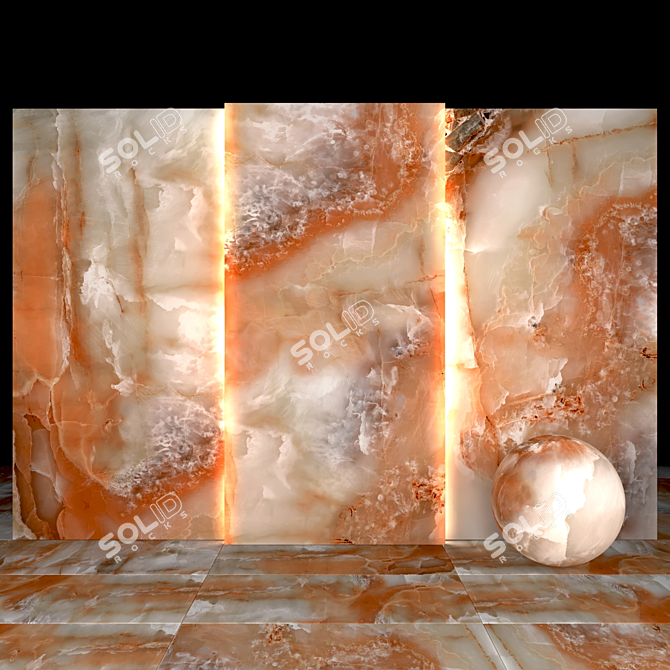 Luxury Golden Onyx Slabs and Tiles 3D model image 2