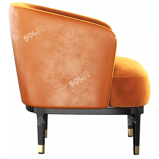 Italian Luxury Leather Armchair 3D model image 4